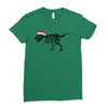 t rex skeleton santa claus Ladies Fitted T-Shirt
