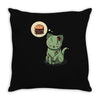 zombie cat Throw Pillow