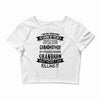 Super Cool Grandmother Of A Freaking Awesome Grandson Crop Top