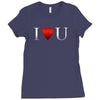 I love u heart Ladies Fitted T-Shirt
