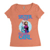 sister of the birthday girl Women's Triblend Scoop T-shirt