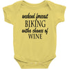 weekend forecast biking with a change of wine Baby Bodysuit