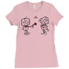 cute love robots Ladies Fitted T-Shirt