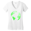 Earth Themed Funny Women's V-Neck T-Shirt