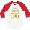 queens are born in 1981 3/4 Sleeve Shirt