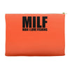 milf man i love fishing t shirt funny outdoors clever humor tee fisher Accessory Pouches