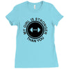 my girl is stronger than you (2) Ladies Fitted T-Shirt