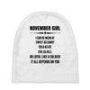 Super November Girl Baby Beanies