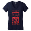 horror movies, pizza and beer Women's V-Neck T-Shirt