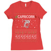 capricorn christmas ugly sweater Ladies Fitted T-Shirt