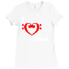 i love heart bass guitar music Ladies Fitted T-Shirt