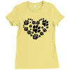 cat love paw Ladies Fitted T-Shirt