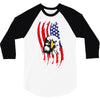 american eagle usa flag head 3/4 Sleeve Shirt