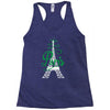 paris script eiffel tower french france Racerback Tank
