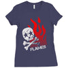 skull &amp; flames Ladies Fitted T-Shirt