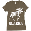 Alaska Deer Rudolph Ladies Fitted T-Shirt