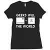geeks will save the world mac version (2) Ladies Fitted T-Shirt