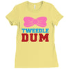 tweedle dee matching Ladies Fitted T-Shirt