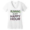 running is my happy hour Women's V-Neck T-Shirt