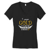 I Wear Gold For My Hero In Haven Women's V-Neck T-Shirt