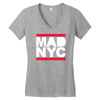 mad nyc new york city run fashion baseball jersey Women's V-Neck T-Shirt