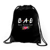 Bae Best Auntie Ever Friends Tv Show Parody Drawstring Bags