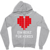 nerd shirt design  herz f&uuml;r nerds computer gaming fun big bang minecr Zipper Hoodie