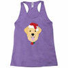 golden retriever dog with red santa's hat Racerback Tank