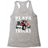 plays with trucks family matching Racerback Tank