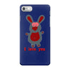i love you bunny hare rabbit cupid couple kiss fun iPhone 7 Case