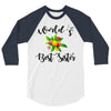 world's best sister with flowers 3/4 Sleeve Shirt