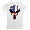 skull u.s.a. back Ladies Fitted T-Shirt