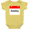 title of day of the week sunday day of the week Baby Bodysuit