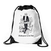 shakespeare in the park Drawstring Bags