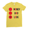 money bad love Ladies Fitted T-Shirt