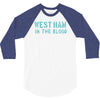 west ham in the blood retro style new 3/4 Sleeve Shirt