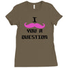 i mustache you a question pink mustache Ladies Fitted T-Shirt