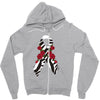 carcinoid cancer ribbon and rose Zipper Hoodie