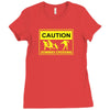 caution zombies crossing t shirt x large funny walking brains awesome Ladies Fitted T-Shirt