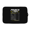 March Girl Facts Pisces Laptop sleeve