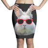 Easter Bunny Face Too Hip To Hop Pencil Skirts