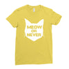 meow or never cat Ladies Fitted T-Shirt