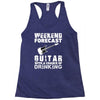 weekend forcast guitar with a chance of drinking Racerback Tank