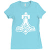 thors hammerretro viking norse fashion cool Ladies Fitted T-Shirt