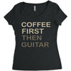 coffee then guitar Women's Triblend Scoop T-shirt