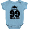 fortnite 99 problems - black Baby Bodysuit