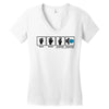 rock paper scissors hadouken Women's V-Neck T-Shirt