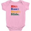Hit Run Steal  Slide Baby Bodysuit