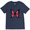 breast cancer butterfly V-Neck Tee