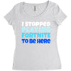 i stopped playing fortnite to be here Women's Triblend Scoop T-shirt